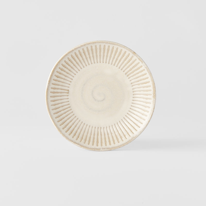 Tapas Plate 16cm Ridged Alabaster Glaze