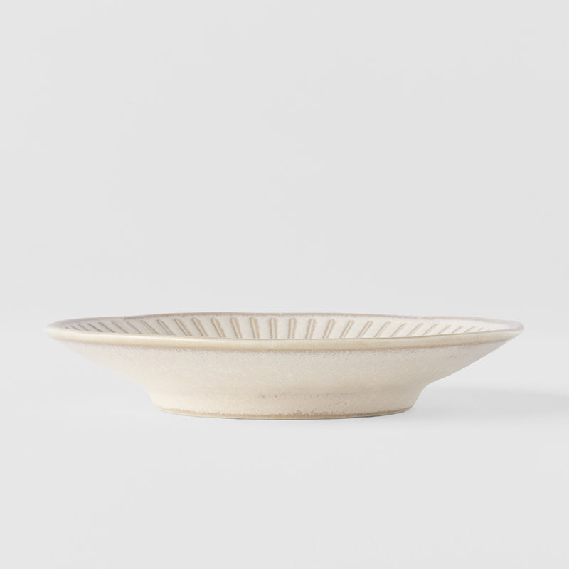 Sauce Dish Large 12cm Ridged Alabaster Glaze