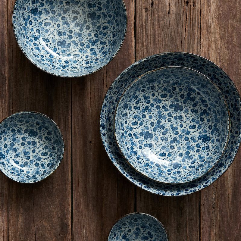 Dinner Plate 23cm Blue Daisy Glaze