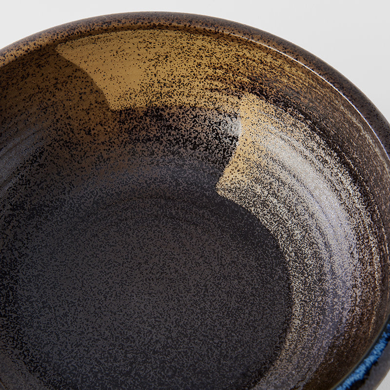 Pasta Bowl 23.5cm Gold Brushstroke Glaze - Thick Edge