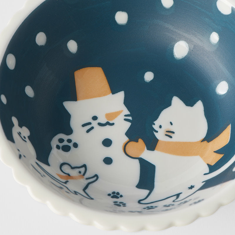 Pasta Bowl 14cm Snow cat Design