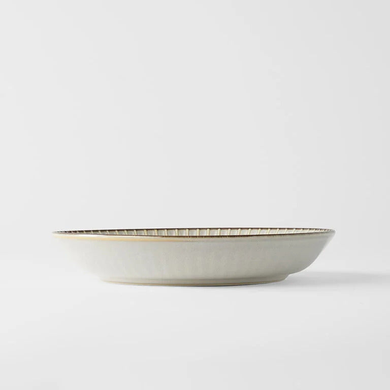 Plate High Rim 22.5cm White Sendan Glaze