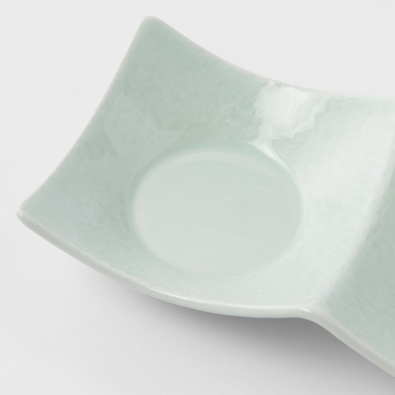 Two Section Sauce Dish Spearmint Glaze