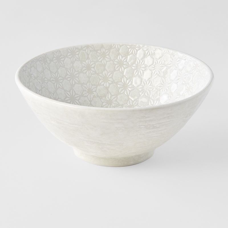 Udon Bowl 19.5cm White Star Glaze
