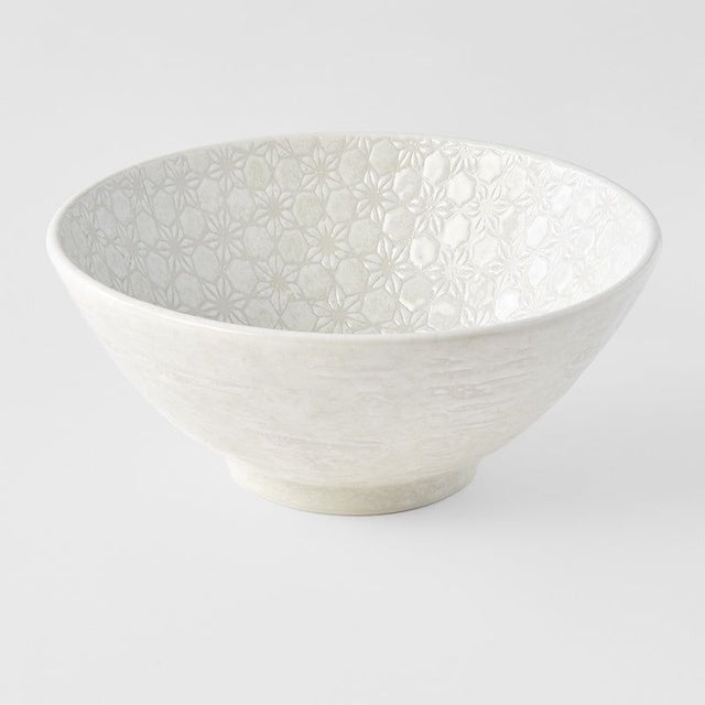 Udon Bowl 19.5cm White Star Glaze