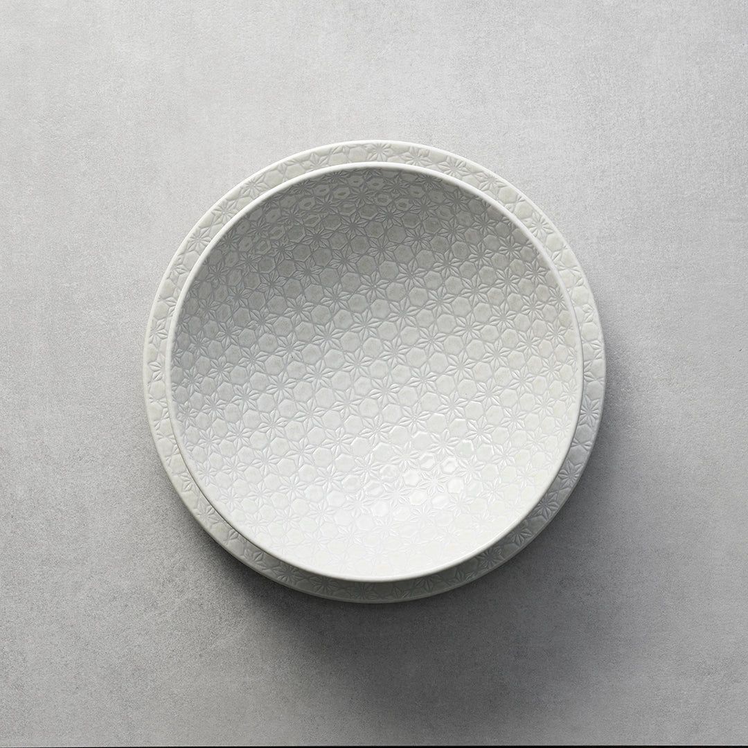 Udon Bowl 19.5cm White Star Glaze