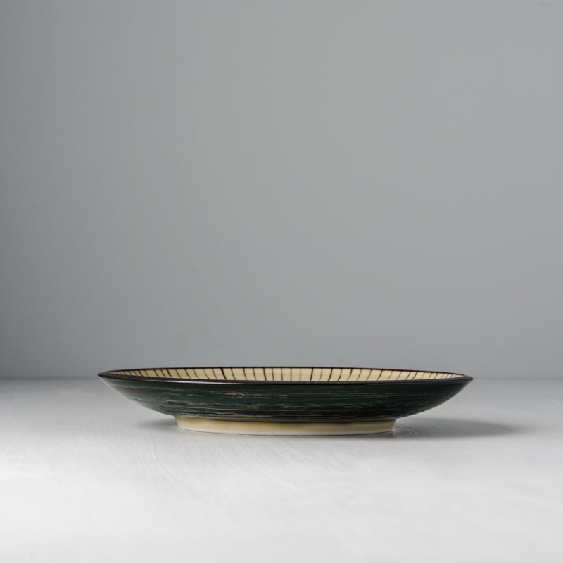Side Plate 19cm Green Converging Line Glaze