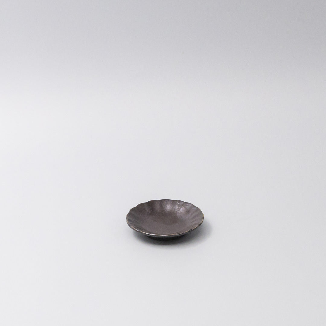Sauce Dish 8cm Scallop Black Glaze