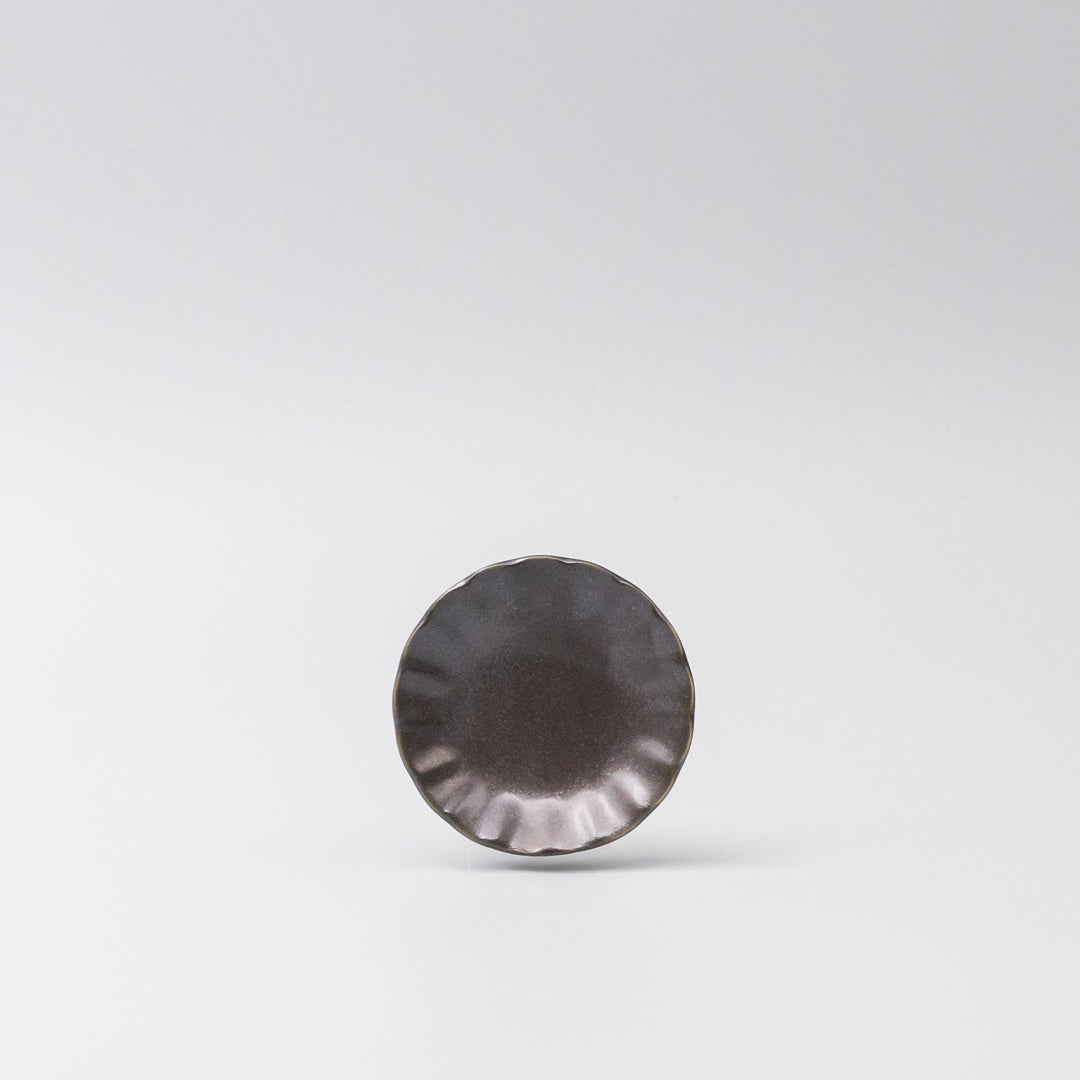 Sauce Dish 8cm Scallop Black Glaze