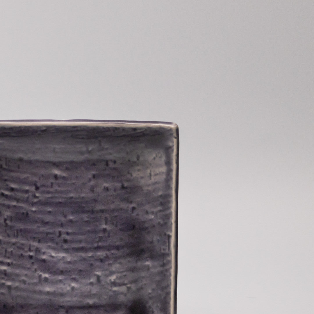 Plate Square 17cm Crackle Amethyst Glaze