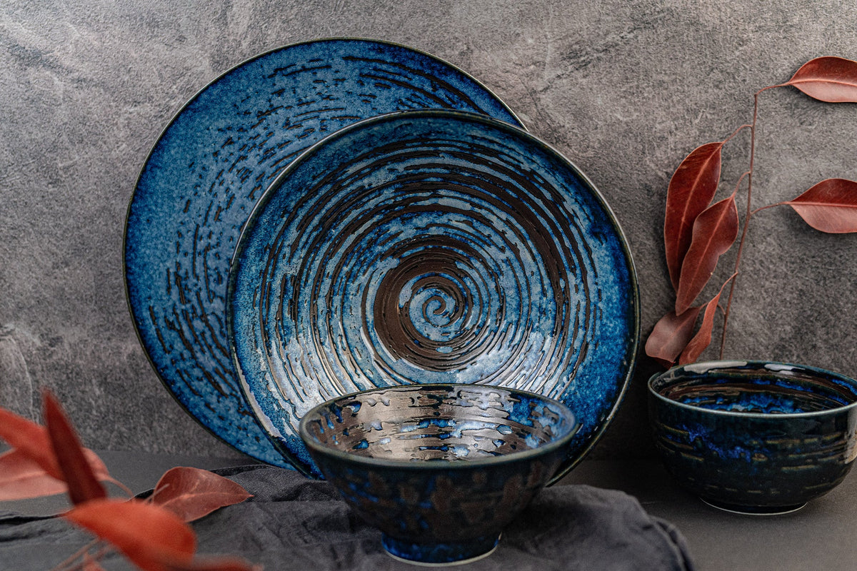 Bowl U Shape 13cm Copper Swirl Glaze