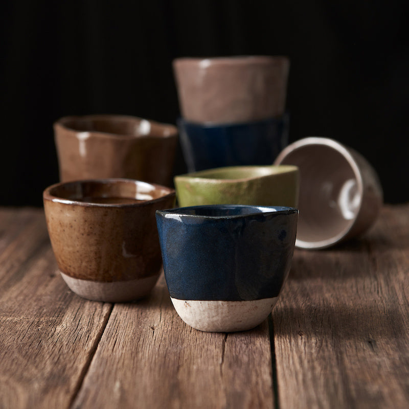 Lopsided Mug 200ml Black and Bisque Glaze