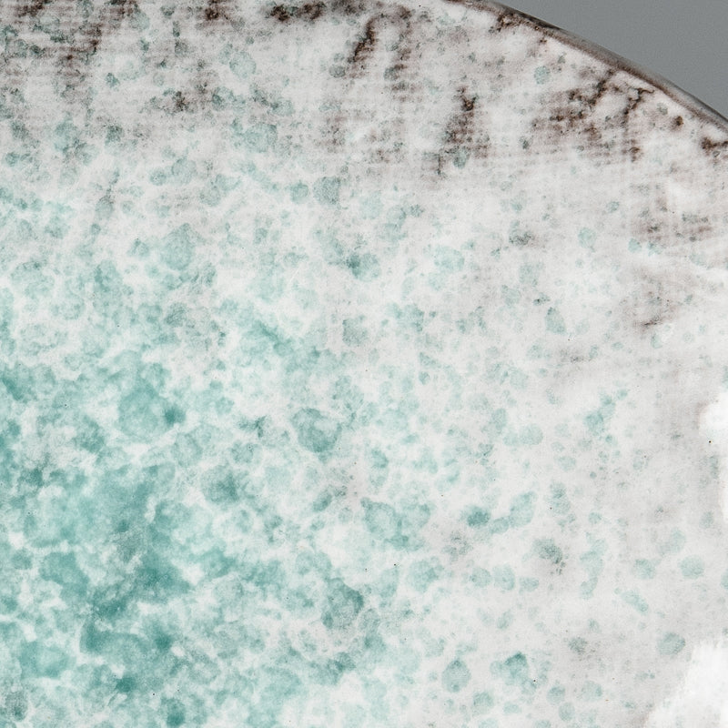 Plate Oval 24x17cm Aqua Splash Glaze