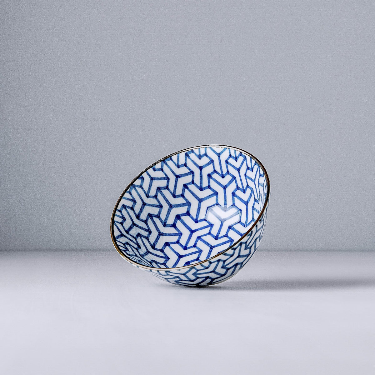 Bowl 13cm Indigo Ikat Herringbone Design
