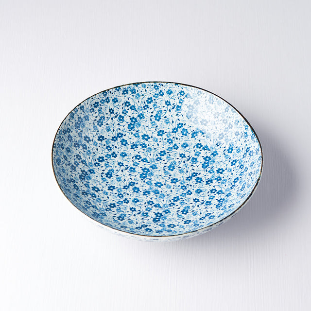 Pasta Bowl 21cm Blue Daisy Glaze