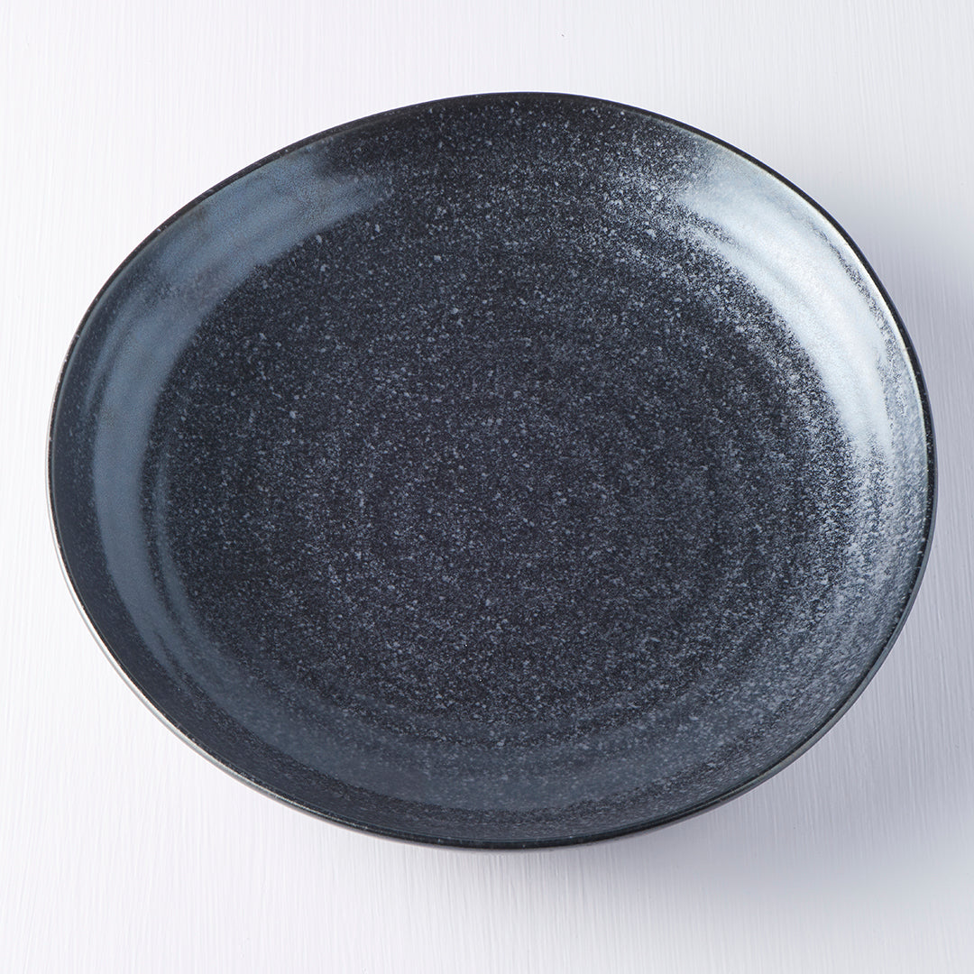 Dinner Plate Organic Shape 23cm Kanso Matt Black Glaze