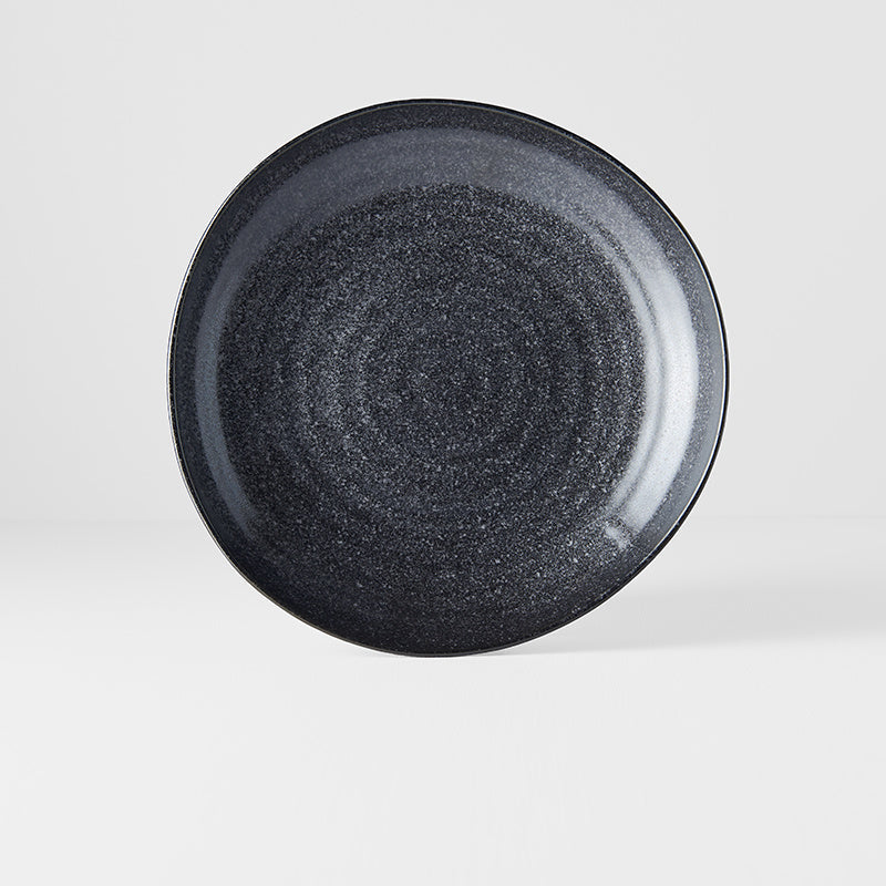 Dinner Plate Organic Shape 23cm Kanso Matt Black Glaze