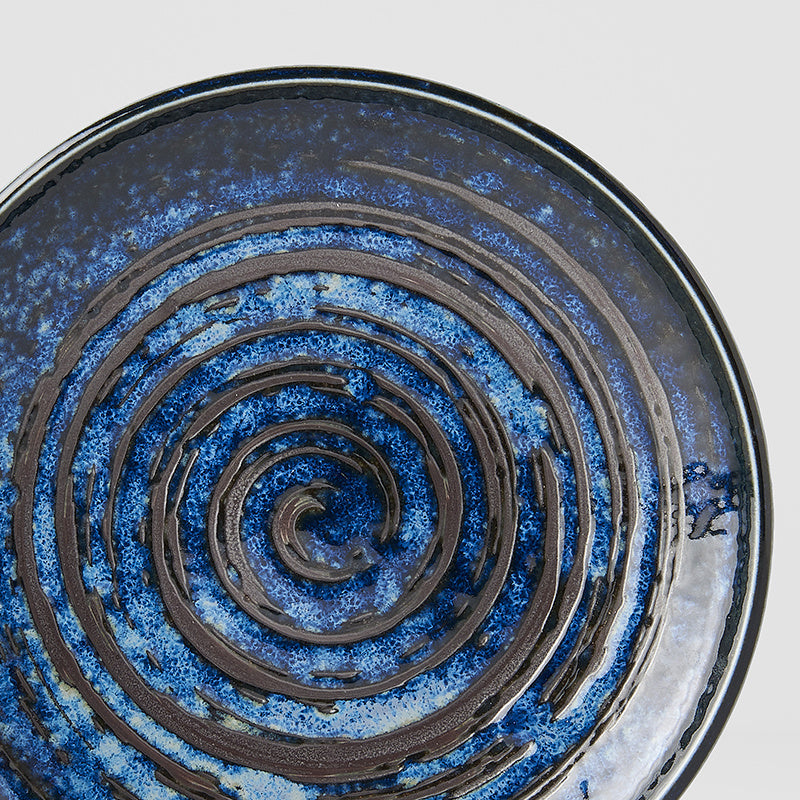 Tapas Plate 17cm Copper Swirl Glaze