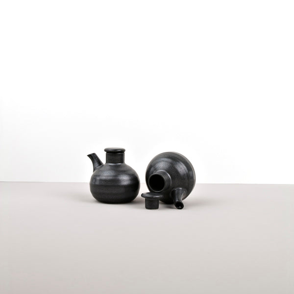 Soy Pot Minoyaki Porcelain 110ml Matte Black Glaze