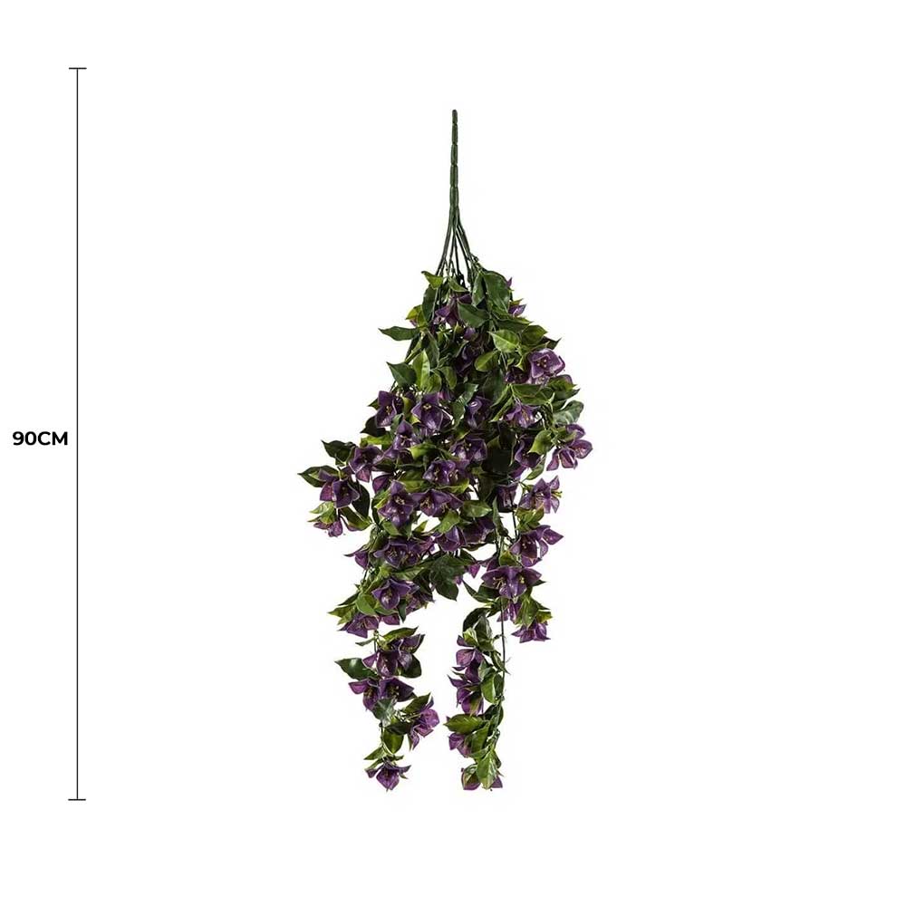 Hanging Artificial Bougainvillea Plant Purple UV Resistant 90cm