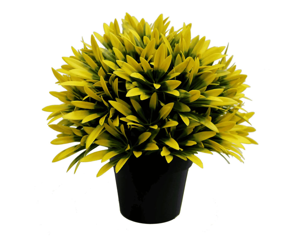 Small Potted Artificial Decorative Yellow Lily Plant UV Resistant 20cm