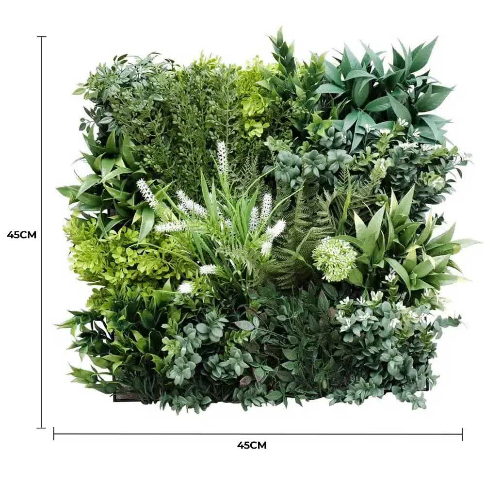 Flowering Bespoke Vertical Garden / Green Wall UV Resistant 45cm x 45cm Fire Retardant