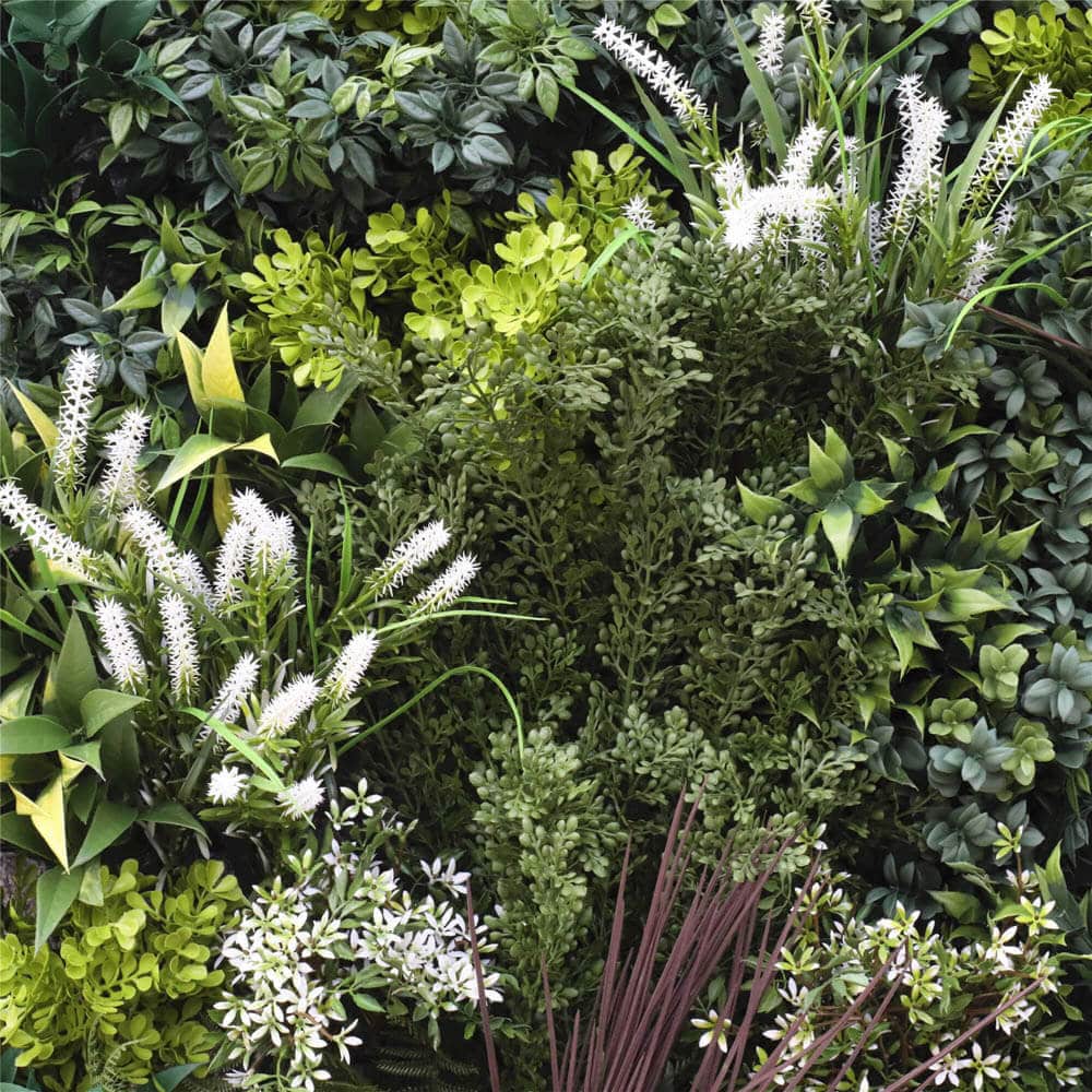 Flowering Bespoke Vertical Garden / Green Wall UV Resistant 45cm x 45cm Fire Retardant
