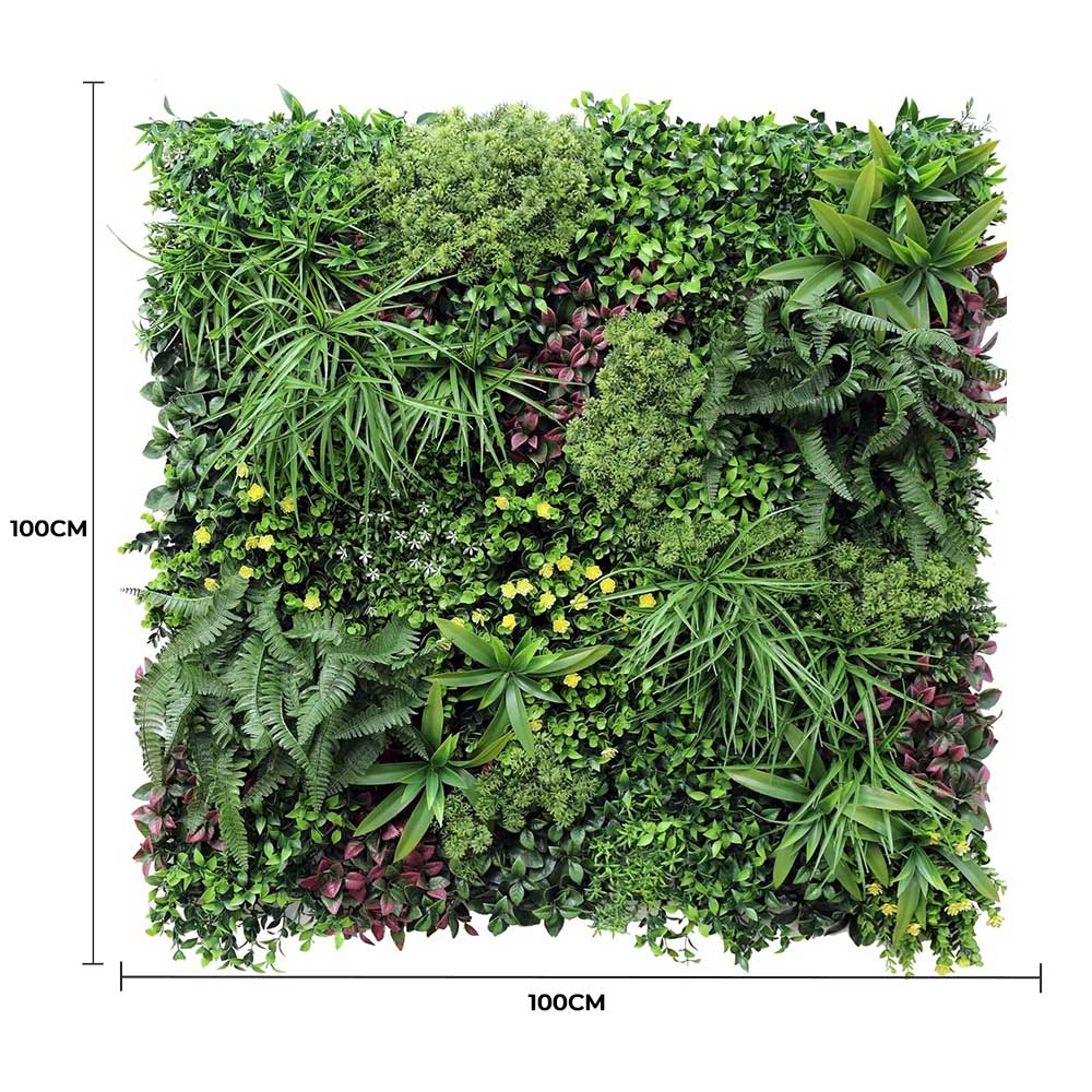 Luxury Country Fern Recycled Vertical Garden Green Wall Resistant 100cm X 100cm
