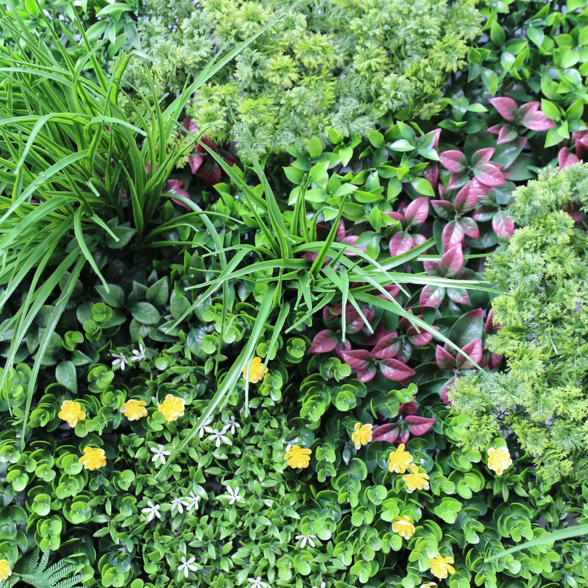 Luxury Country Fern Recycled Vertical Garden Green Wall Resistant 100cm X 100cm