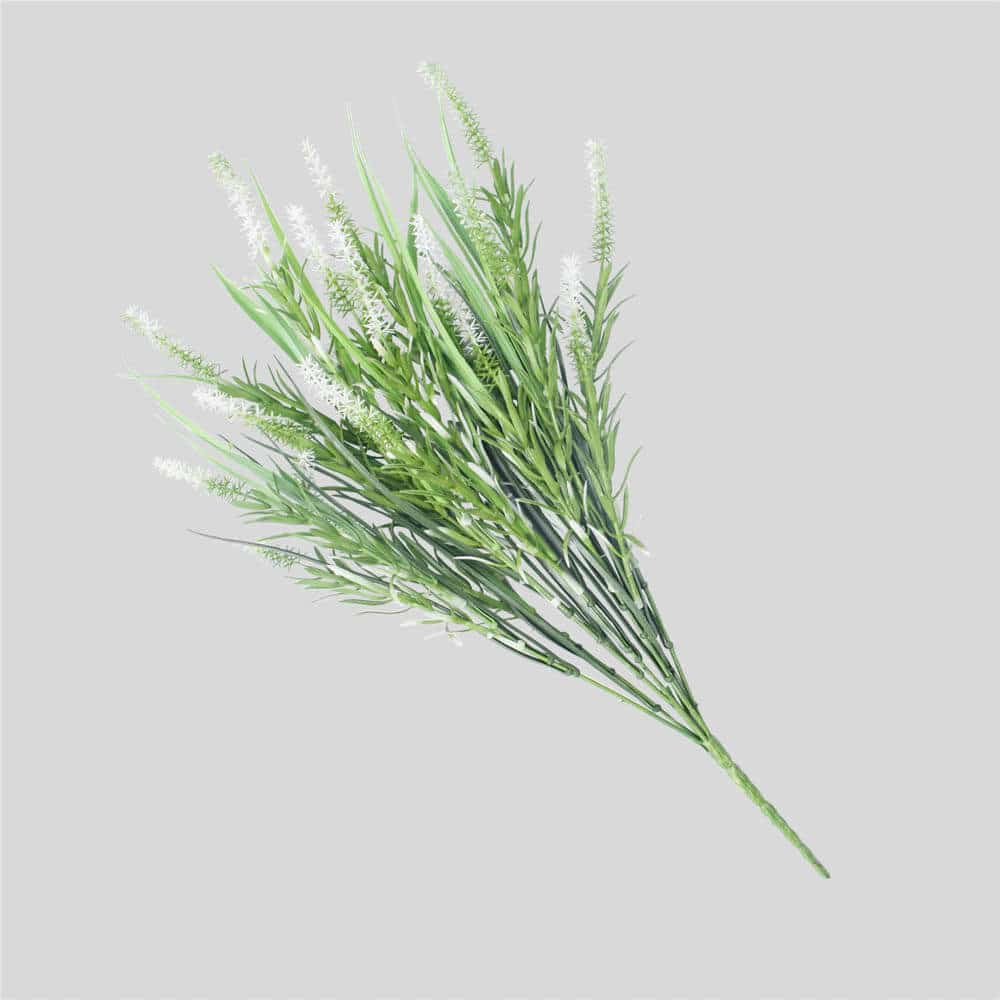 Long Artificial Lavender Stem (White) 50cm UV Resistant