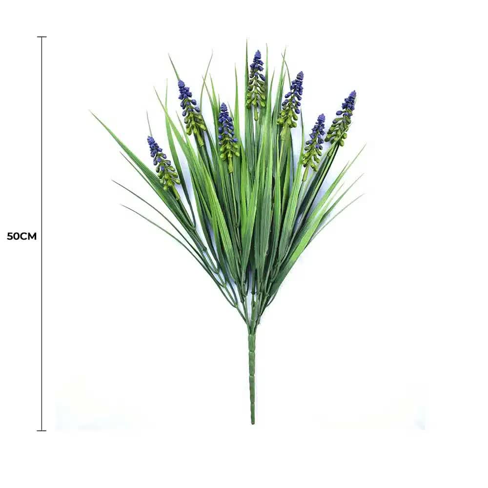 Artificial Dense English Lavender Stem UV Resistant 50cm