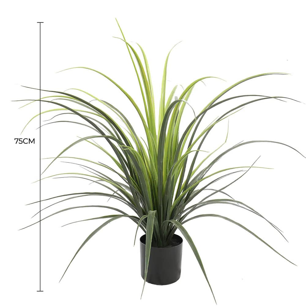 Potted Artificial Long Grass (Yucca Grass) 75cm UV Resistant