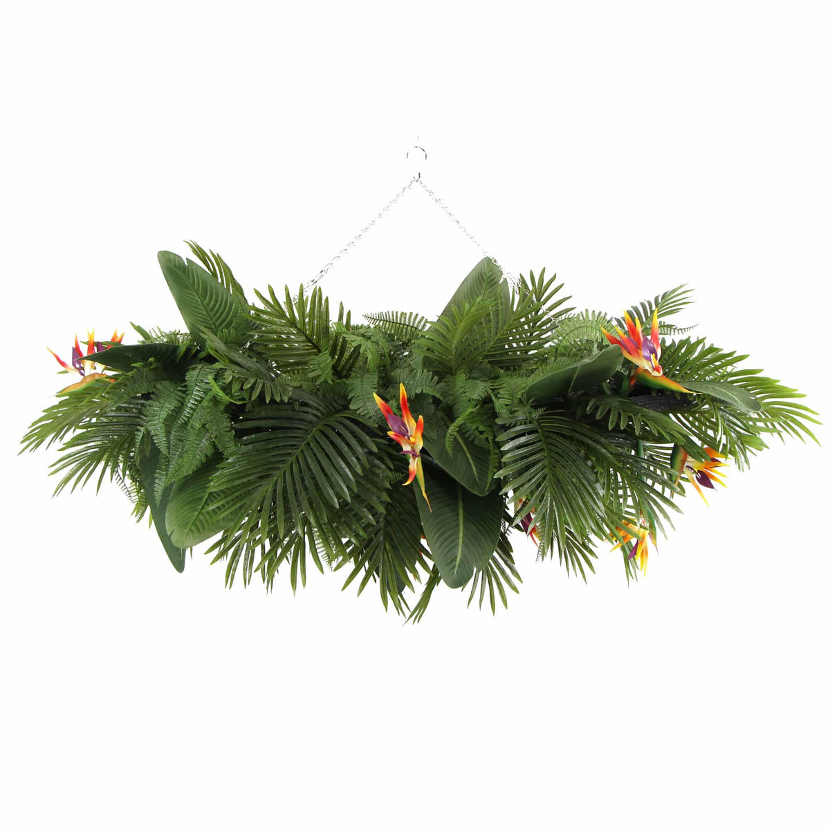 Artificial Hanging Plant Arrangement w/ Arrangement 100cm x 30cm Mesh Foliage
