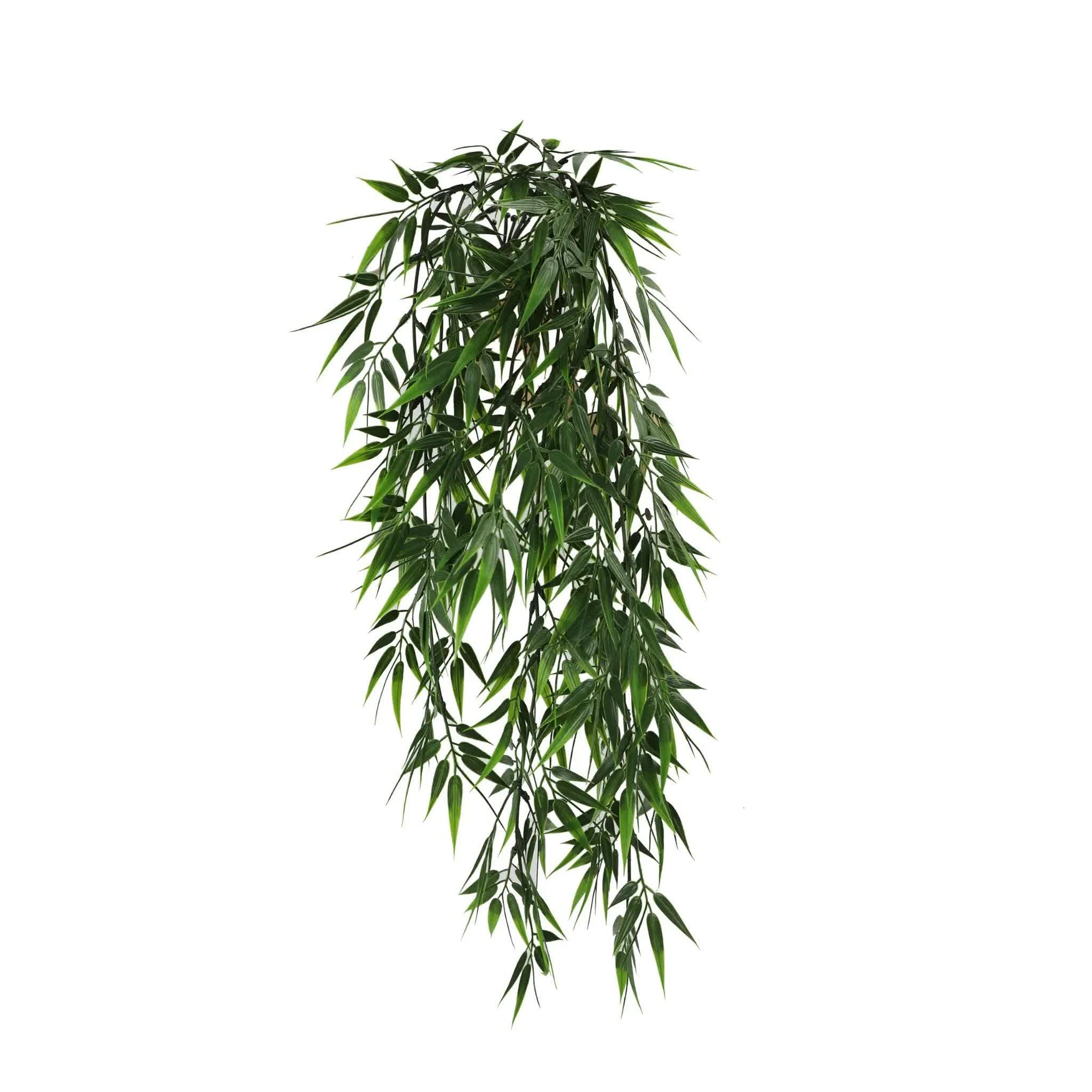 Artificial Hanging Dark Green Hanging Bamboo Leaf Garland Bush Rated 17cm x 76cm