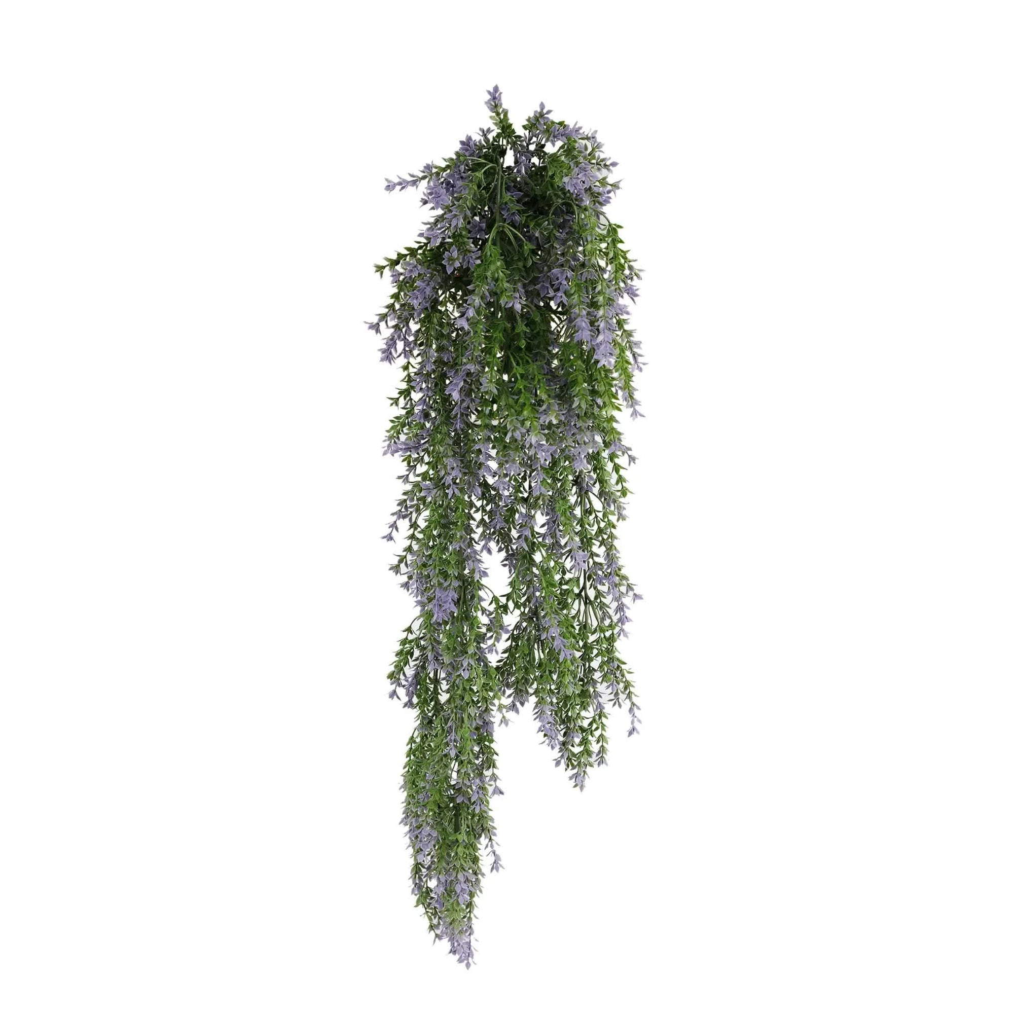 Artificial Hanging Purple & Green Willow Leaf Garland Bush UV Rated 20cm x 76cm