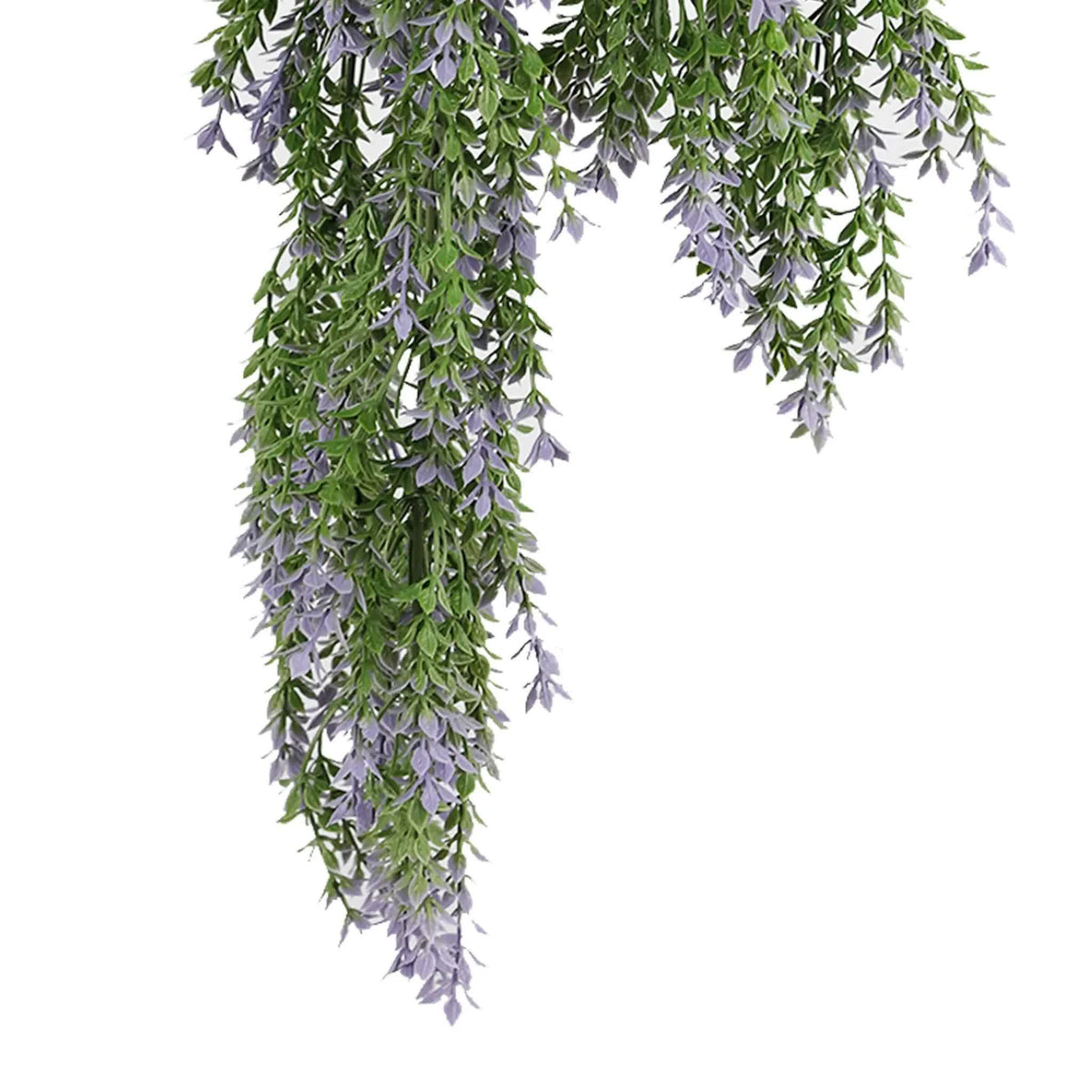 Artificial Hanging Purple & Green Willow Leaf Garland Bush UV Rated 20cm x 76cm