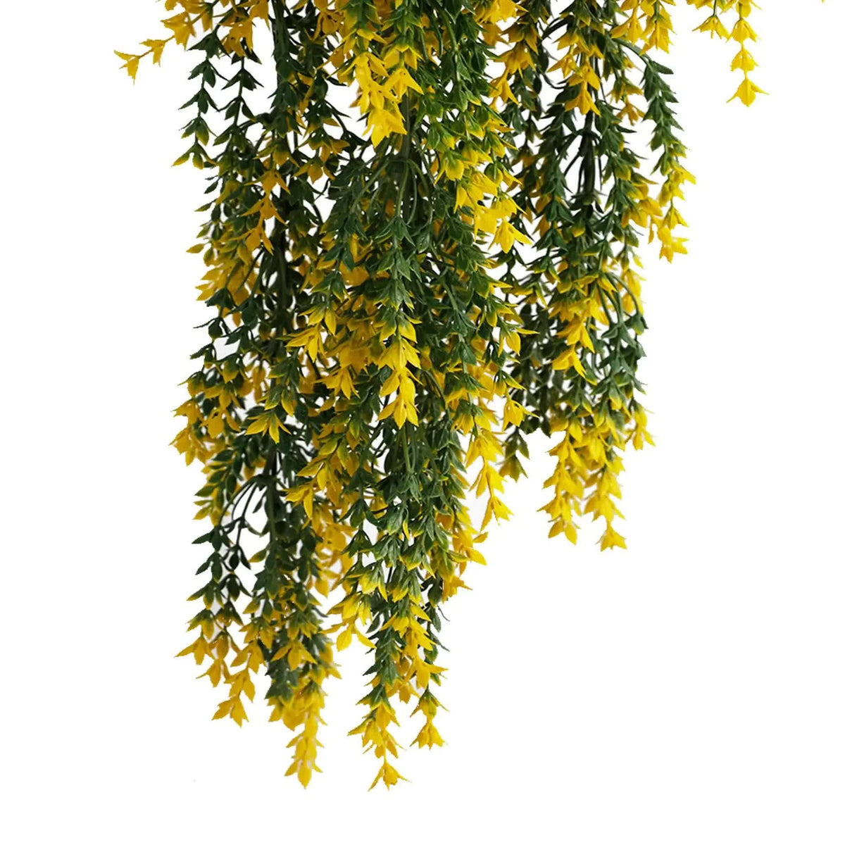 Artificial Hanging Yellow & Green Willow Leaf Garland Bush UV Rated 20cm x 76cm