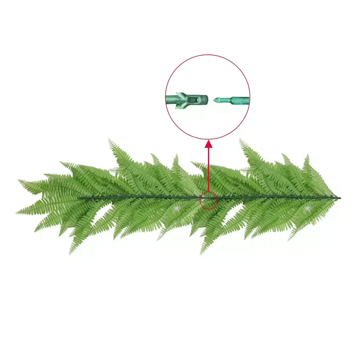 Artificial Extendable Hanging Bright Green Hanging Fern Vine UV Resistant 55cm