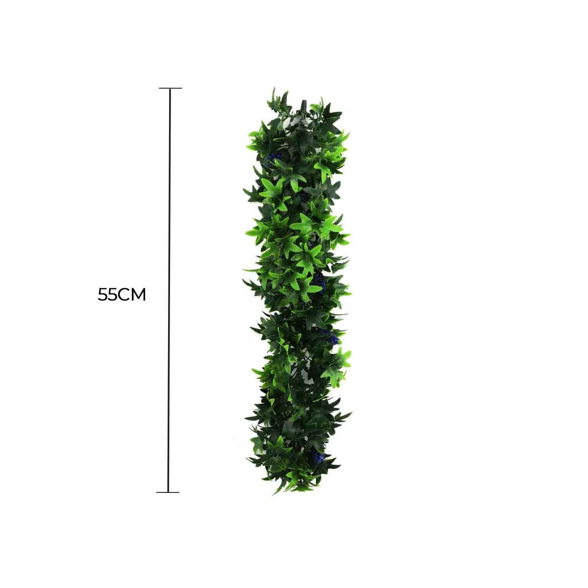 Artificial Extendable Hanging Bright Green Ivy Purple Flowers 55cm UV Resistant
