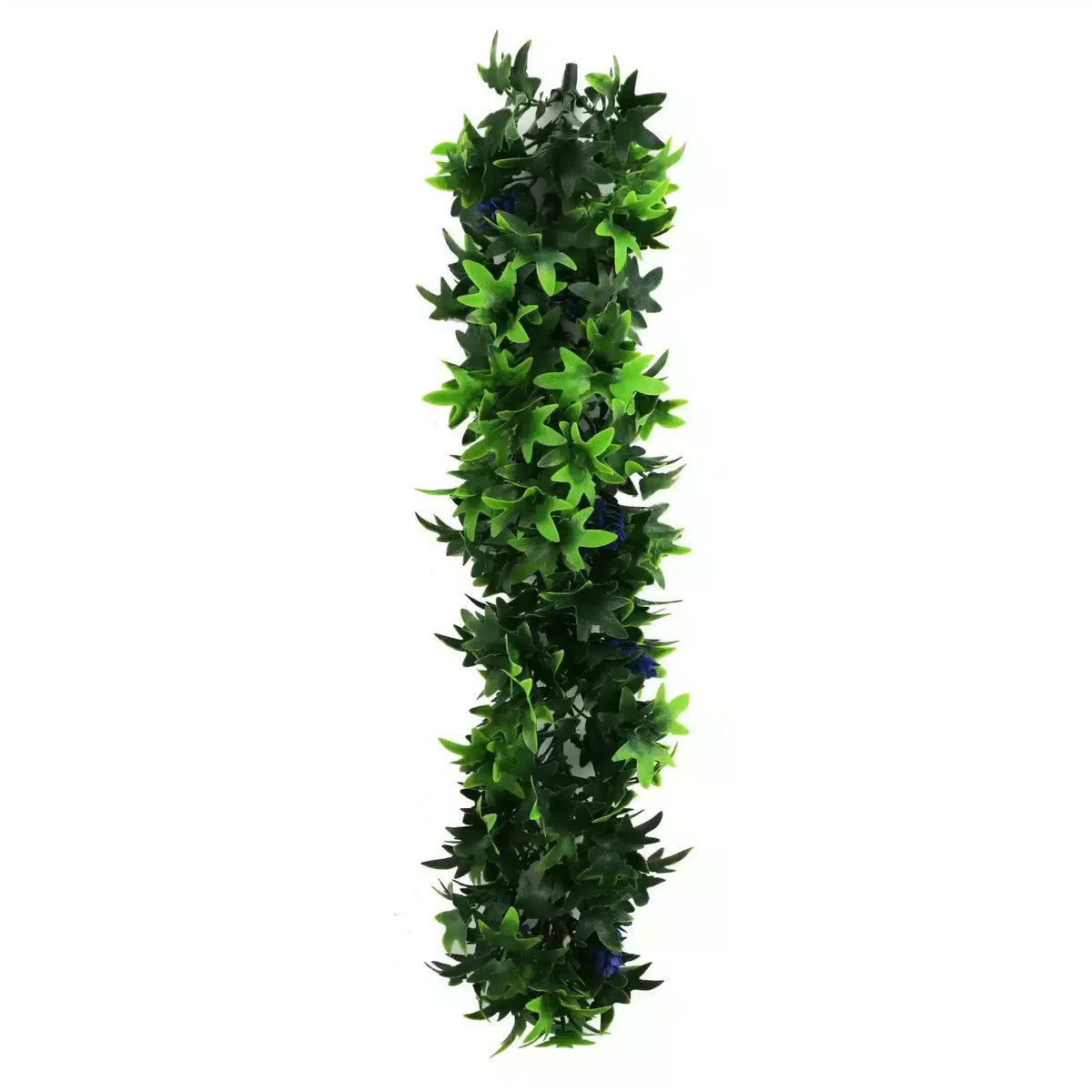 Artificial Extendable Hanging Bright Green Ivy Purple Flowers 55cm UV Resistant