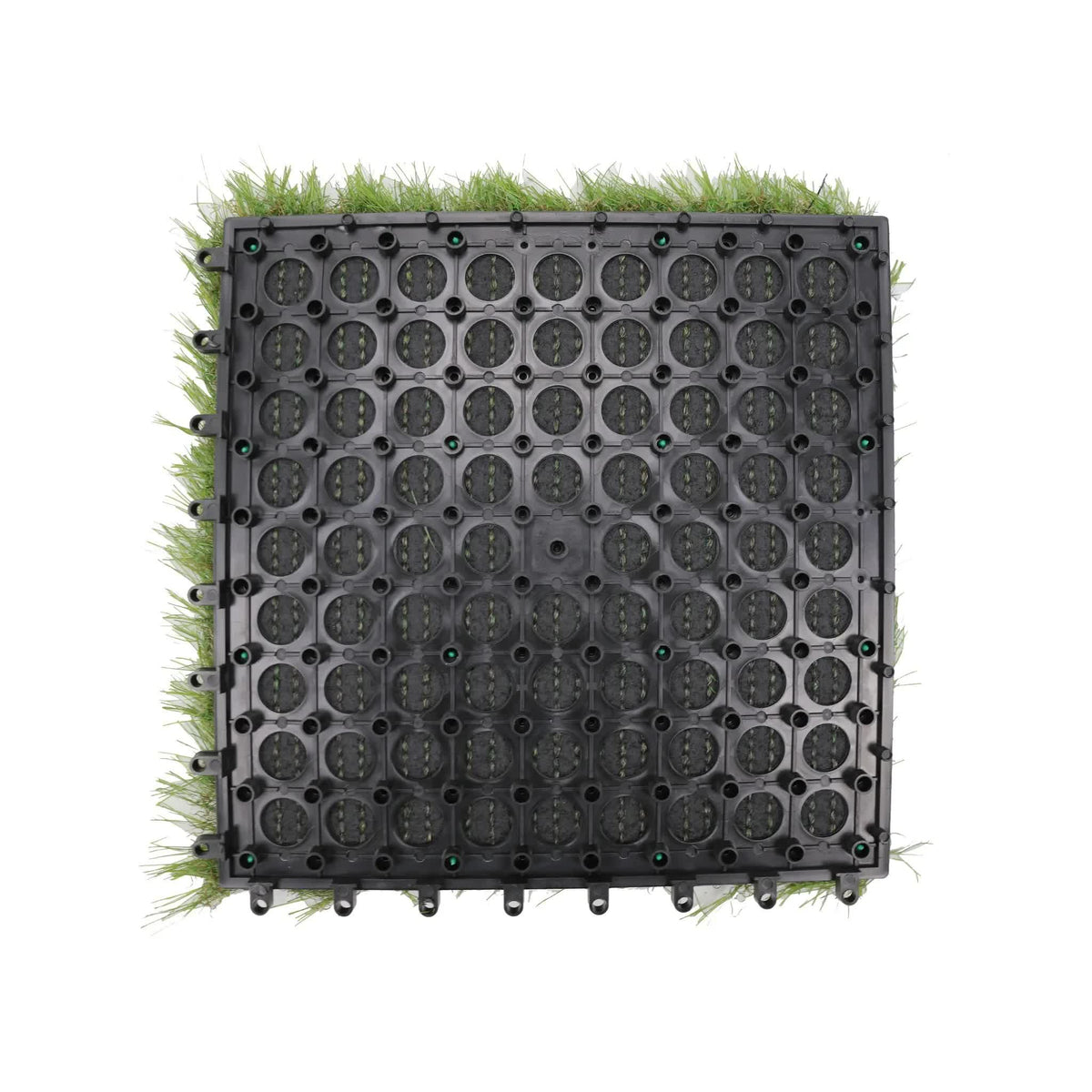 9 Pieces of Interconnecting Artificial Grass Decking Tiles Resistant 30cm x 30cm