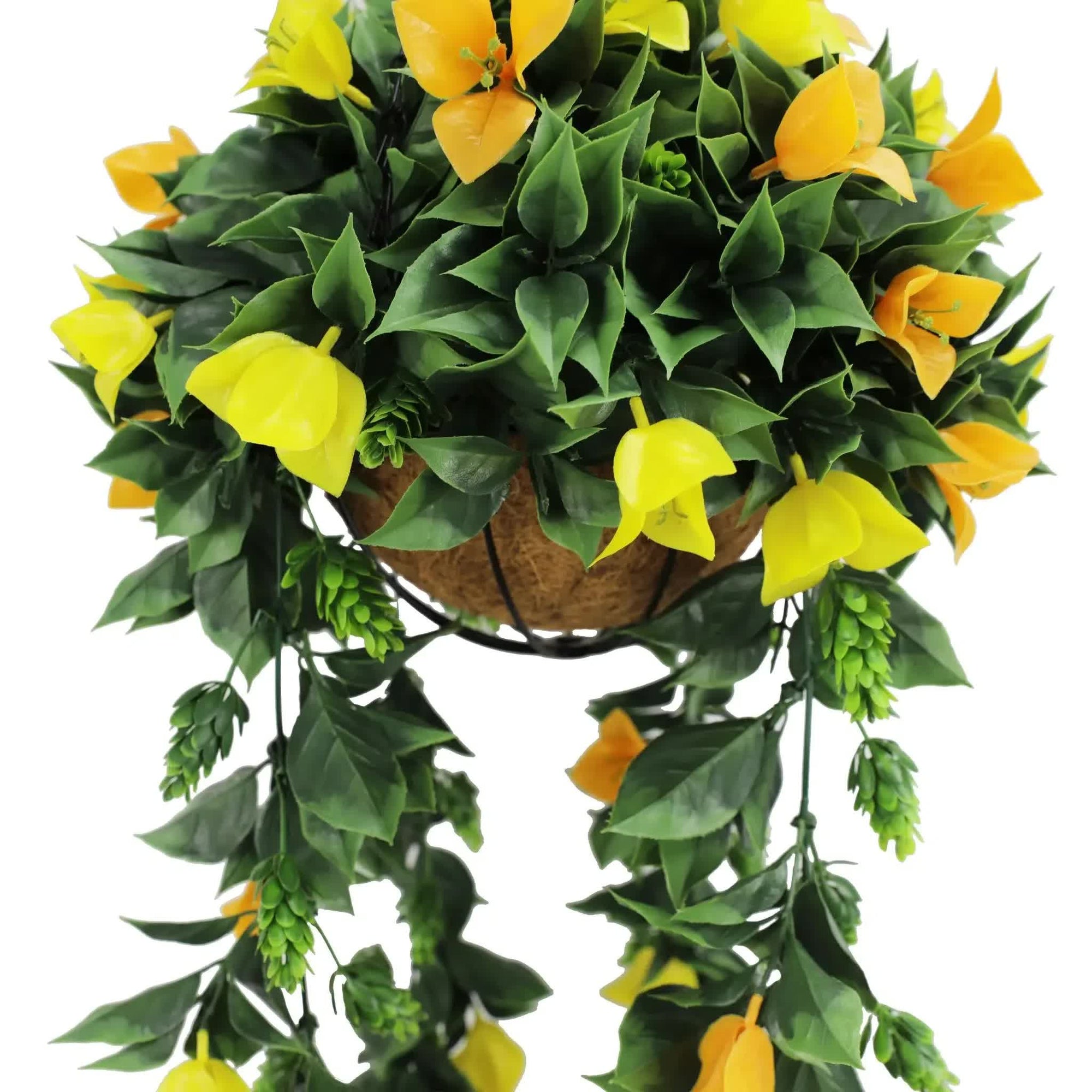 Artificial Hanging Basket Orange & Yellow 30cm 80cm Long UV Resistant