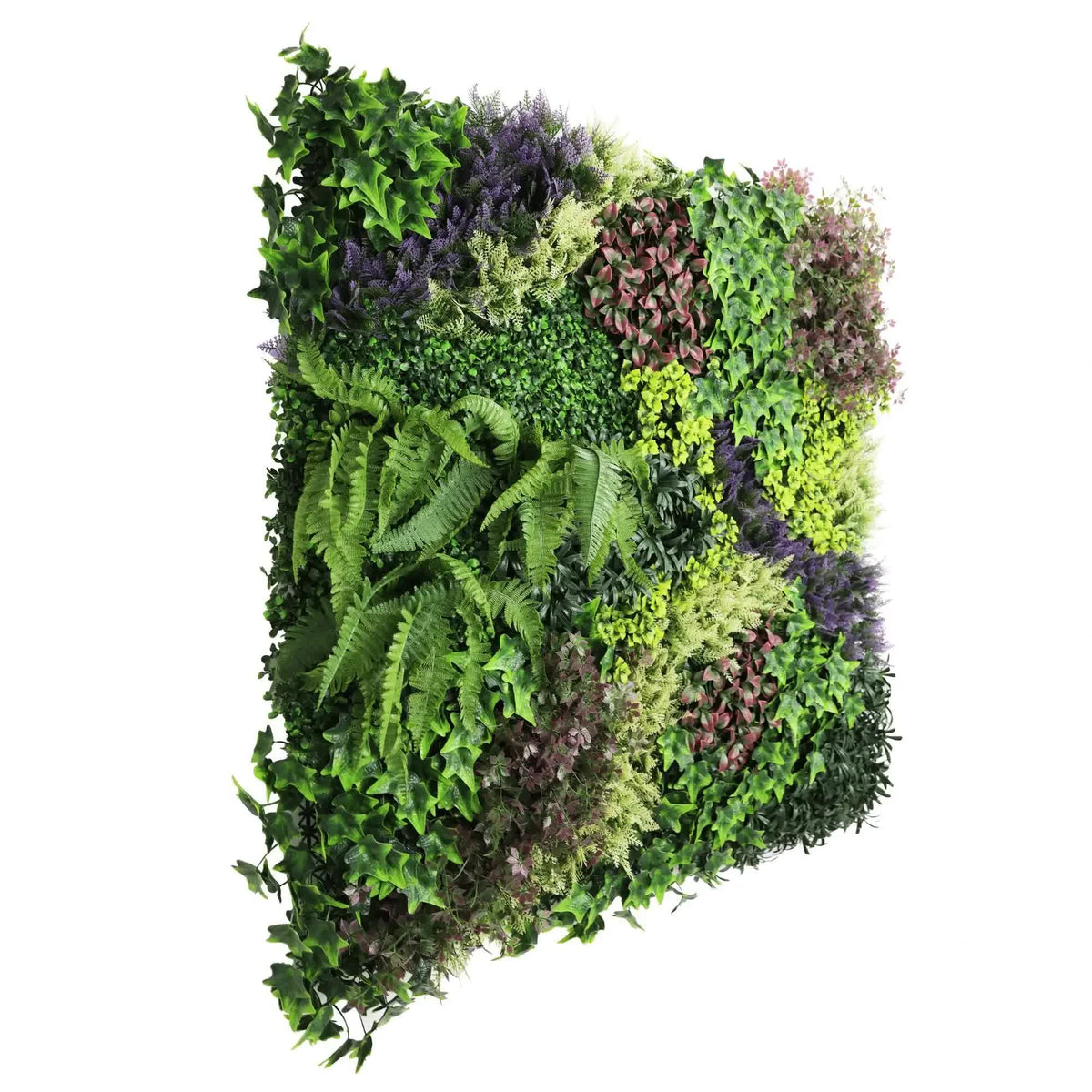 Lush Botanical Mosaic Artificial Vertical Garden Green Wall 1m x 1m UV Resistant