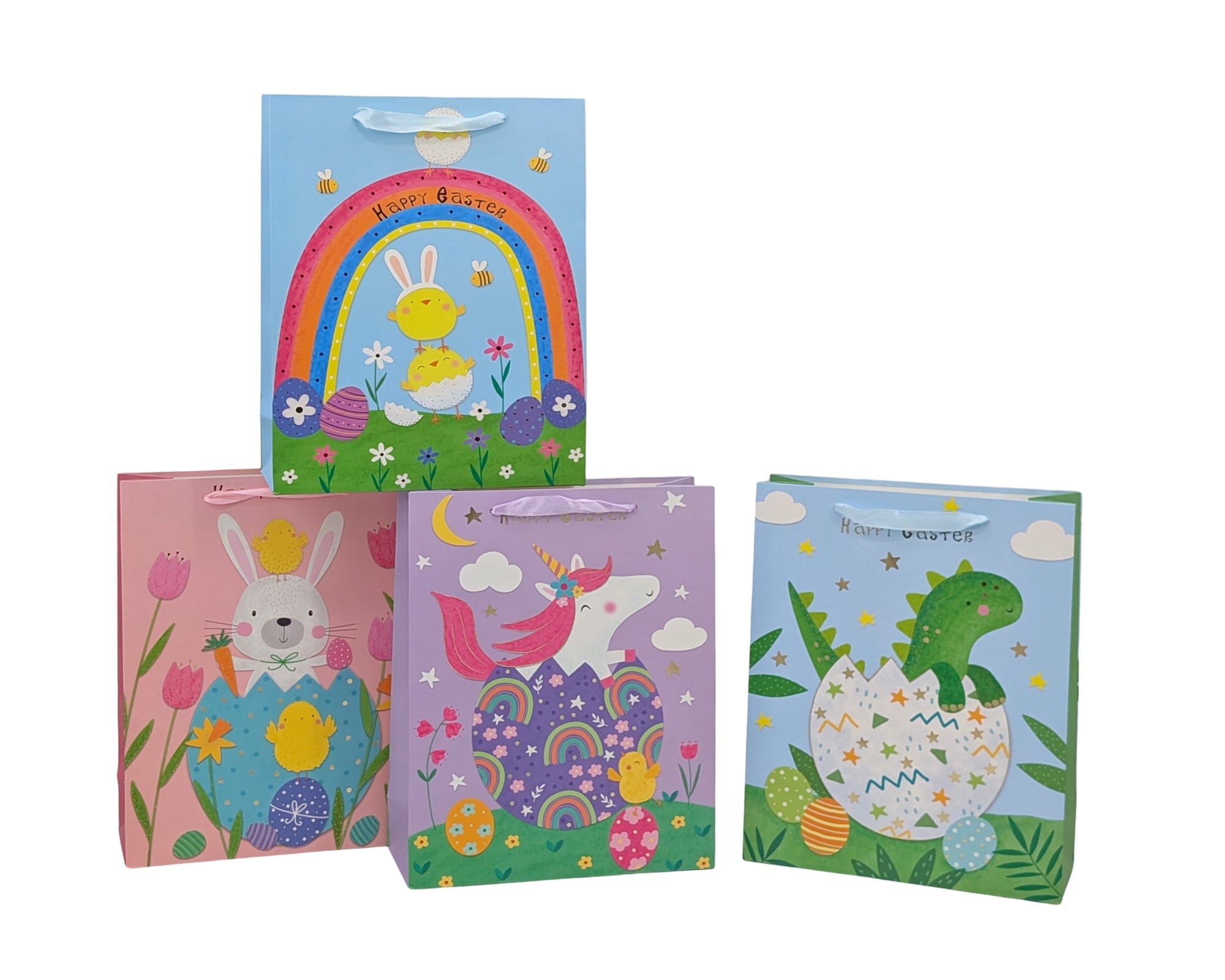 bulk 24 Easter Playmates Gift Bag Medium 4 Asst