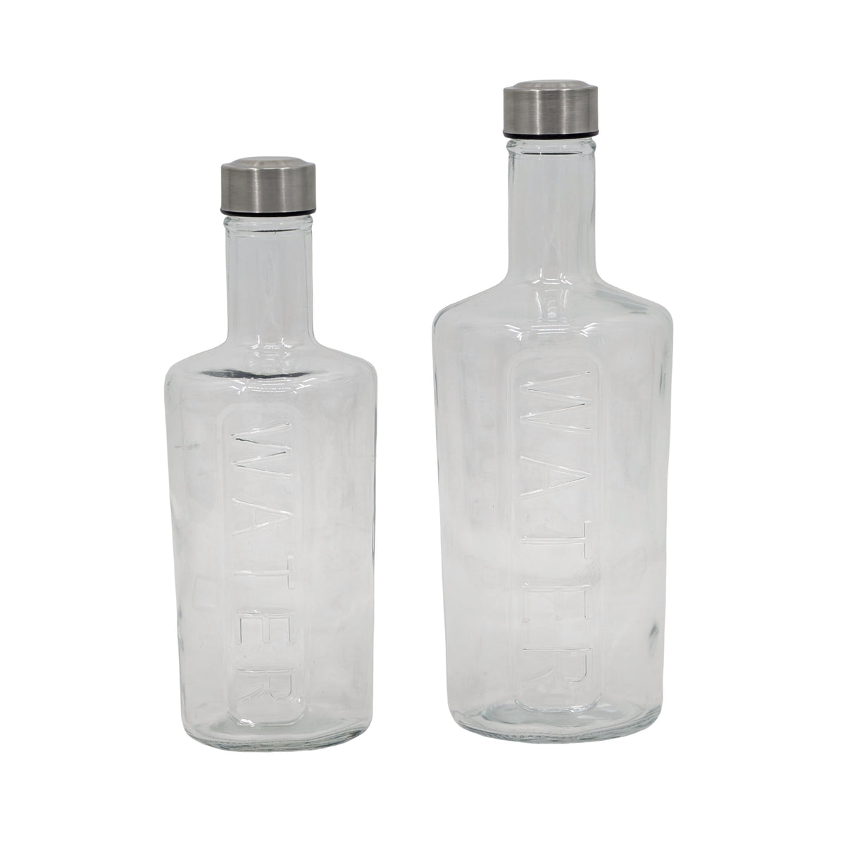 bulk 6 Clear Glass Bottle w Screw Lid 1.5Lt 31cm