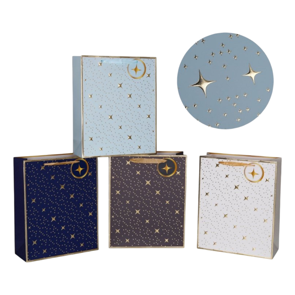 bulk 24 Xlarge Night Sky Gift Bag Foiled 4 Asst 31x42cm