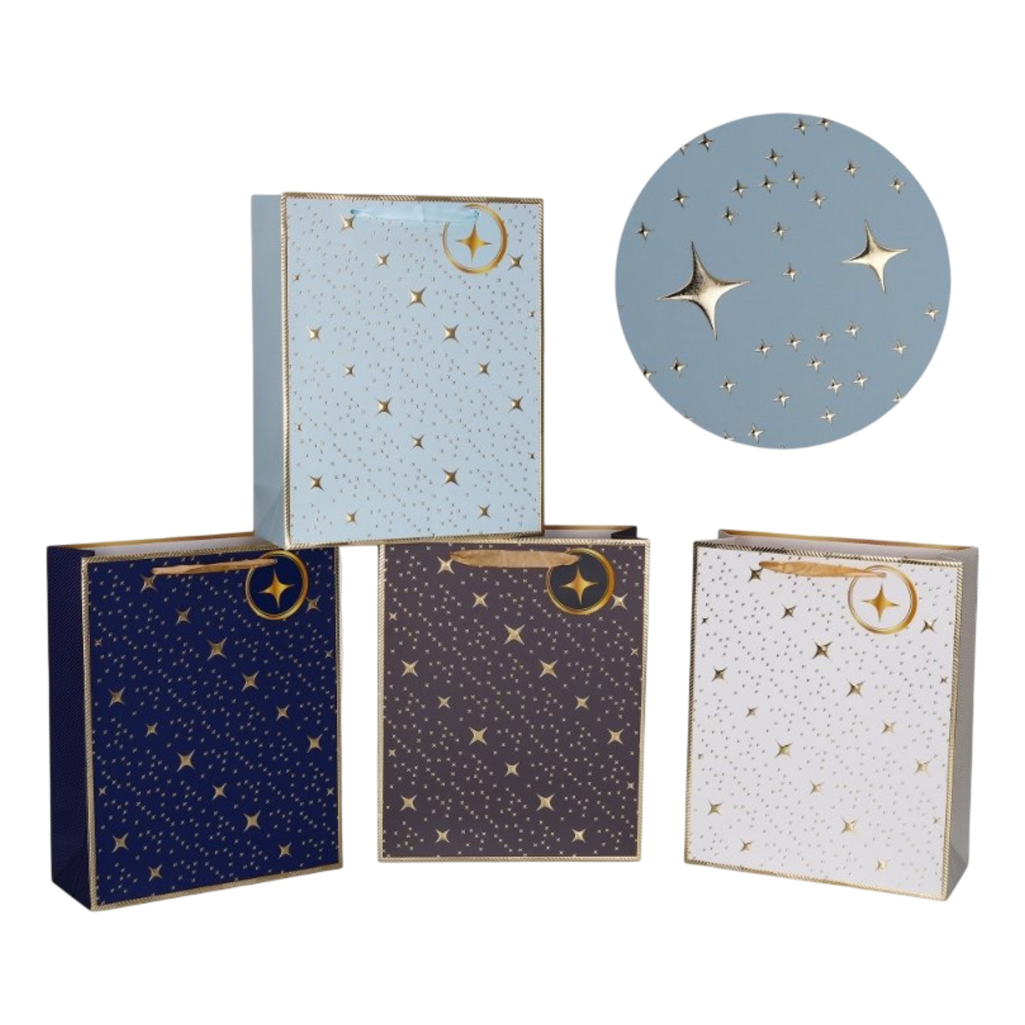 bulk 24 Xlarge Night Sky Gift Bag Foiled 4 Asst 31x42cm