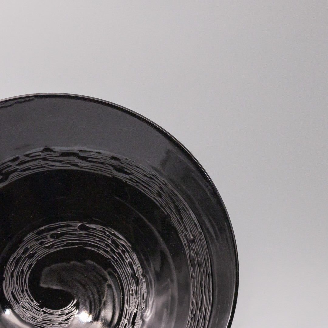 Serving Bowl 28cm Black Swirl Glaze