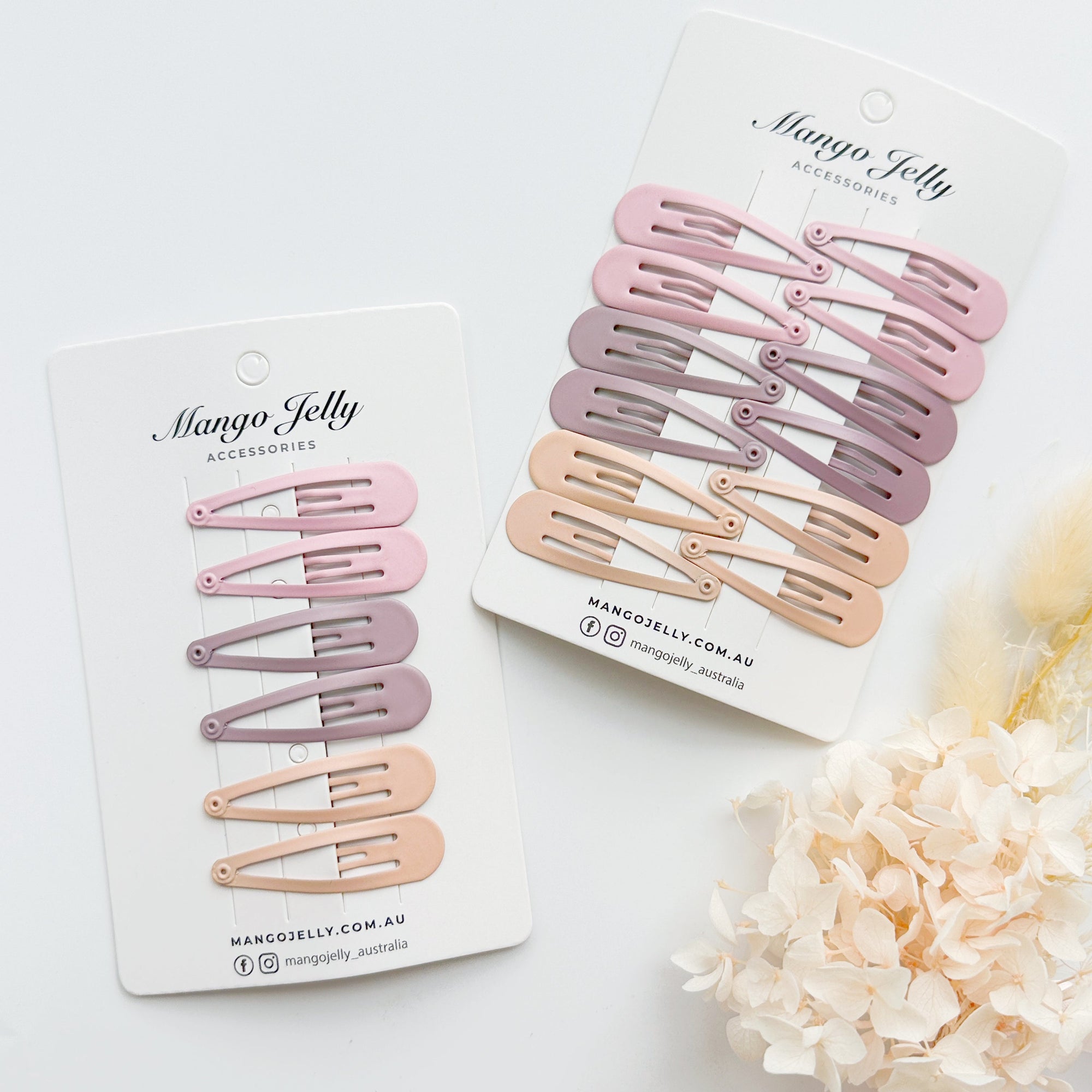 Essential Snap Hair clips - Dusty Pink - 12 Pieces