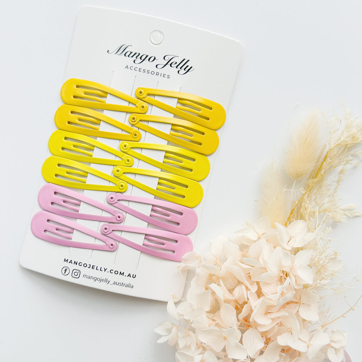 Essential Snap Hair clips - Lemon - 6 Pieces